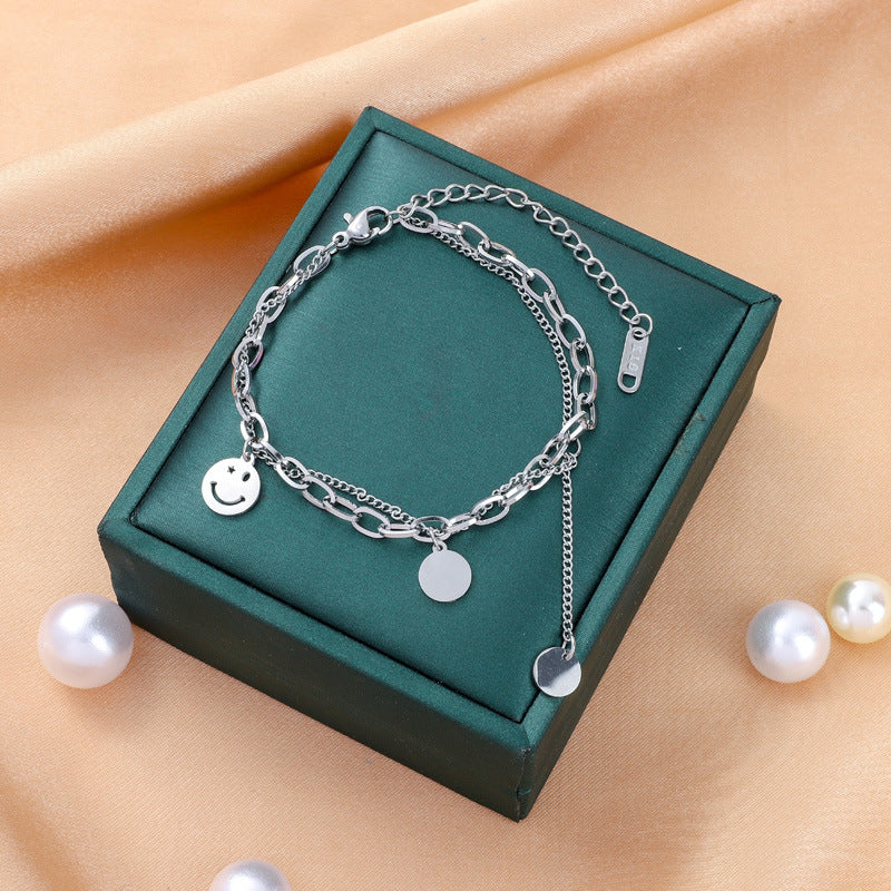 Pulsera plateada acero titanio 316L