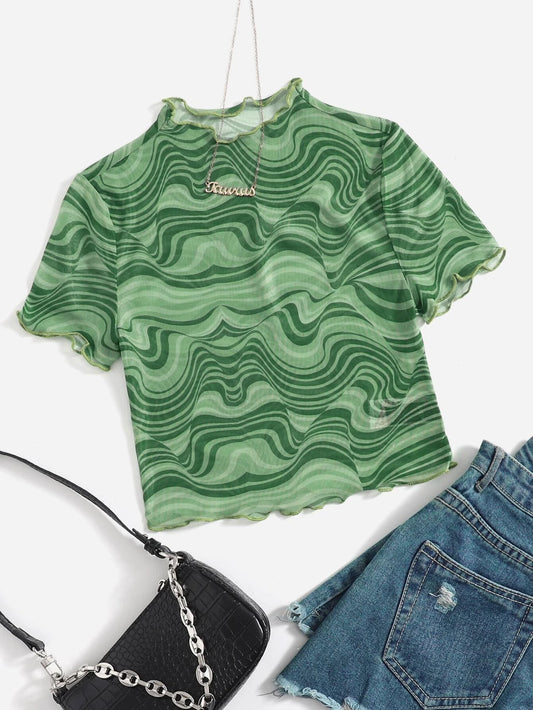 Top verde con estampado