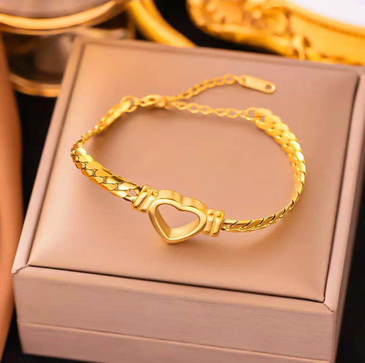 Pulsera de acero inoxidable de titanio corazón